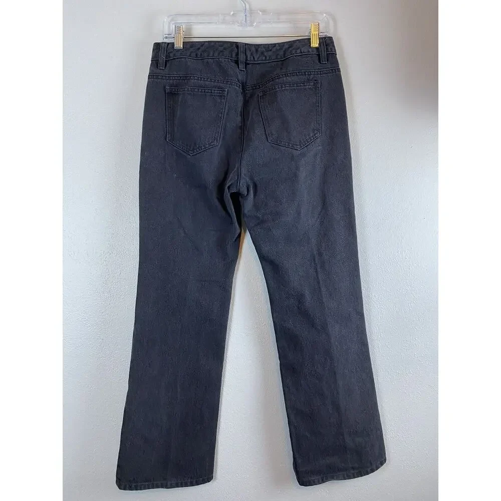 Michael Kors Black Sz 6 Silver Grommet Denim Slight Flare Jeans